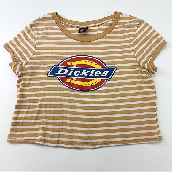 𝅺Dickies crop womens tee Iconic logo short sleeve stripes Womens Size XL - Picture 1 of 4
